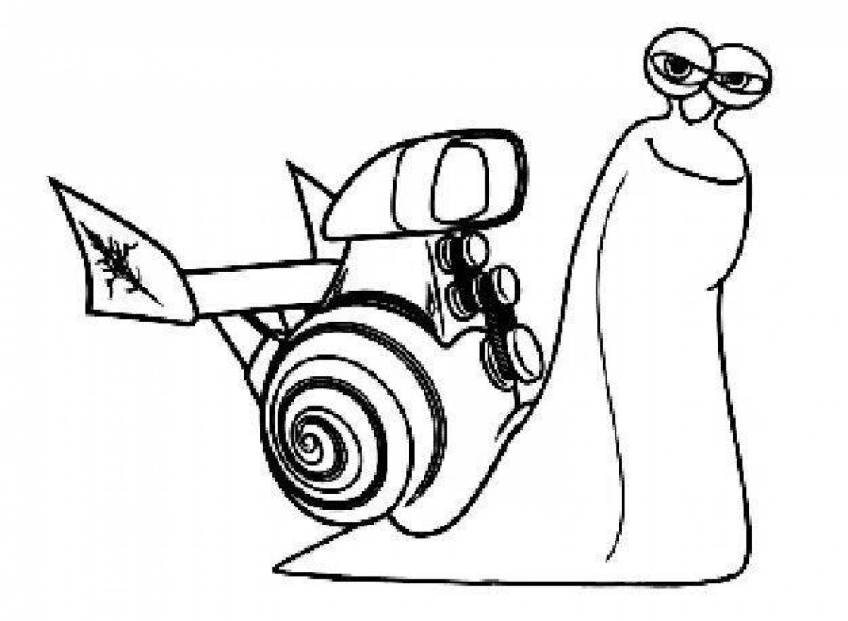 Coloring page friendly turbo snail