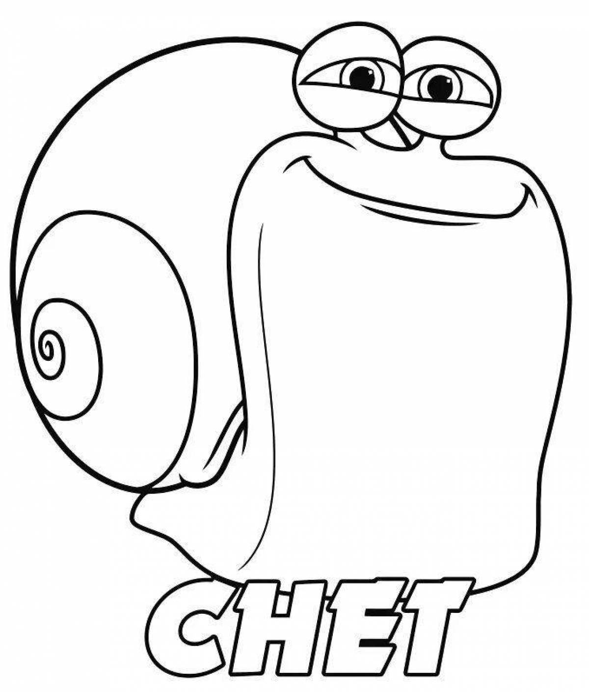 Coloring page nice turbo snail
