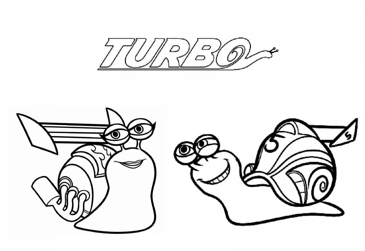 Fancy turbo snail coloring book