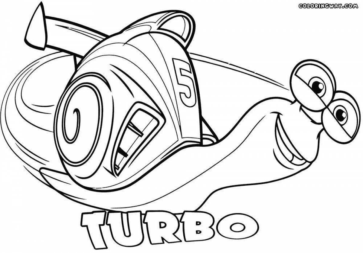 Turbo snail coloring page