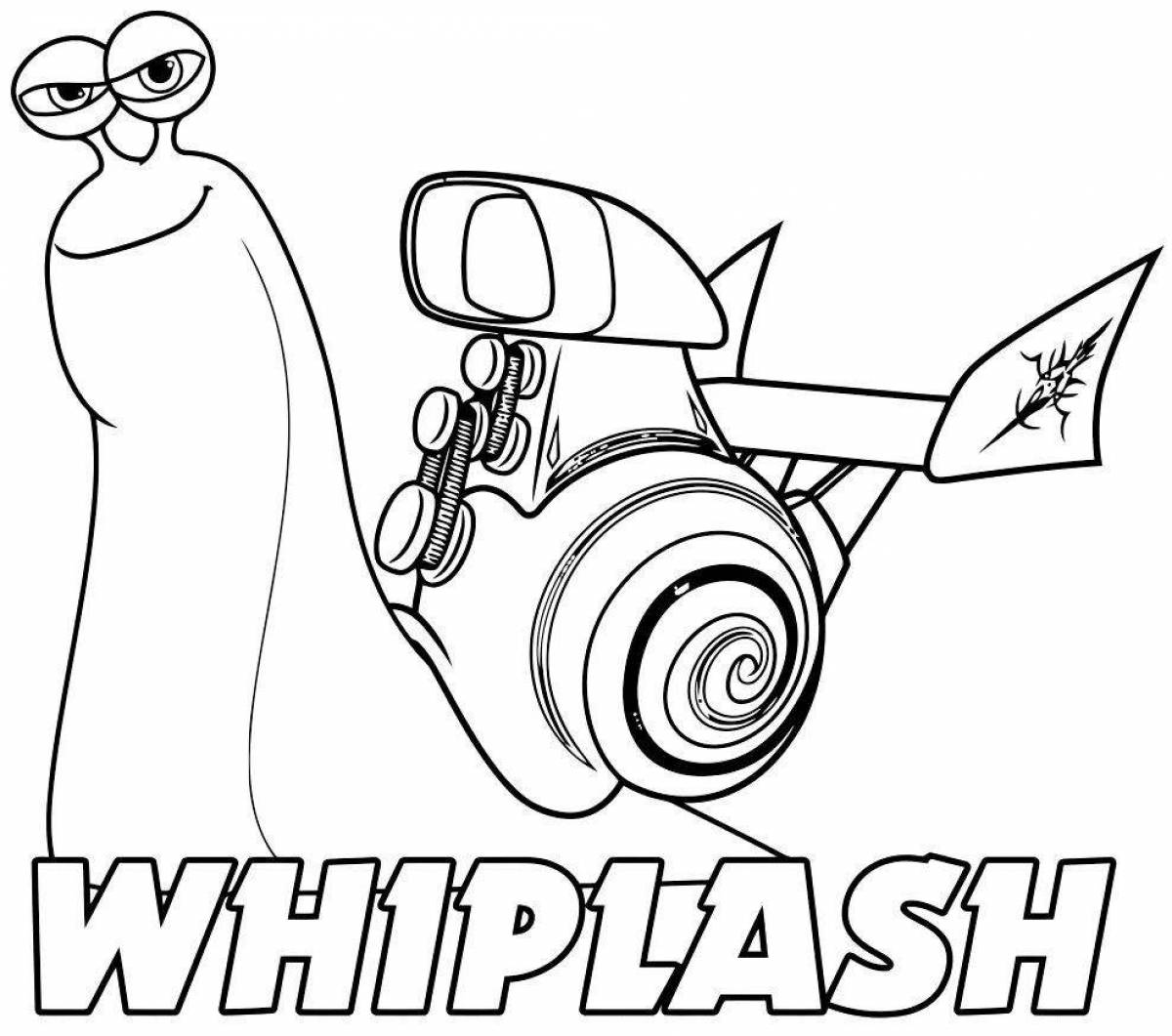 Zany turbo snail coloring page