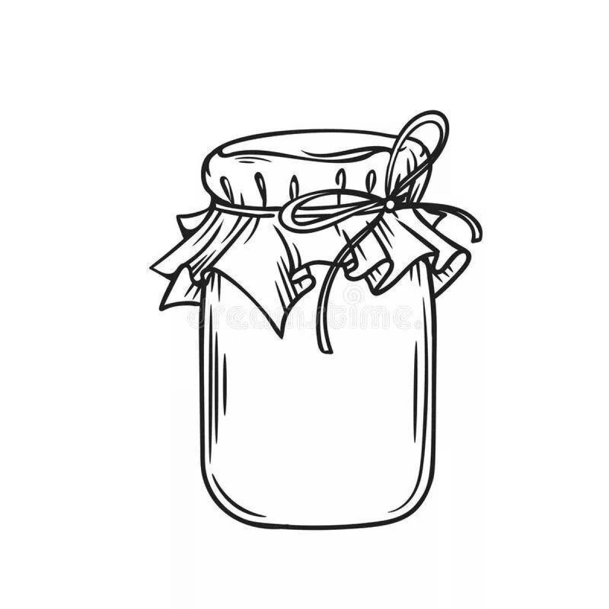 Colorful sketch of an empty jar
