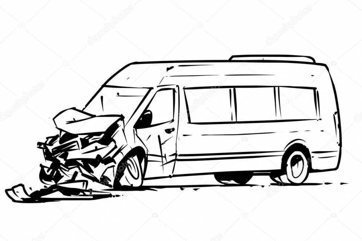 Glitter coloring pages of wrecked cars