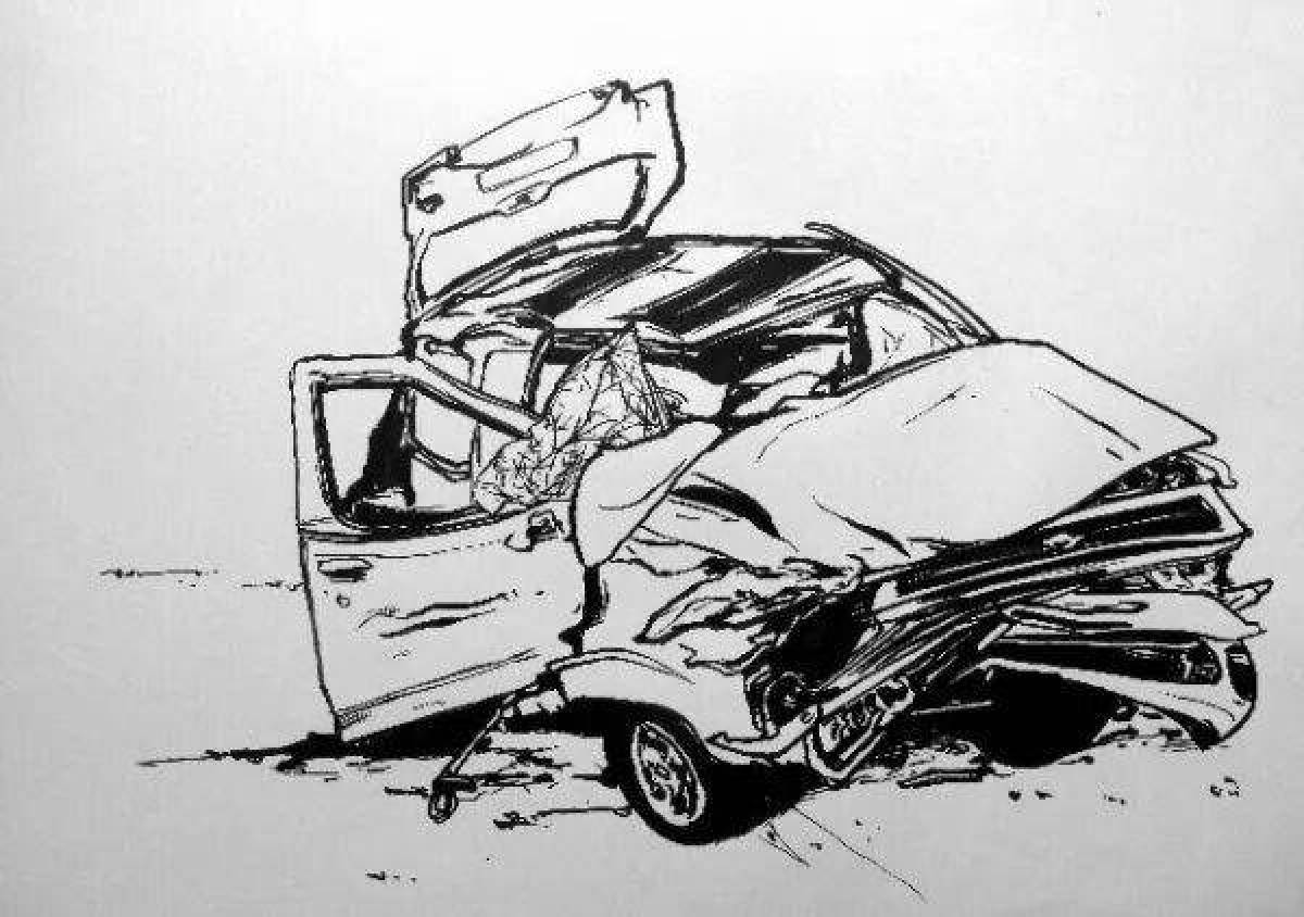 Luxury wrecked cars coloring book
