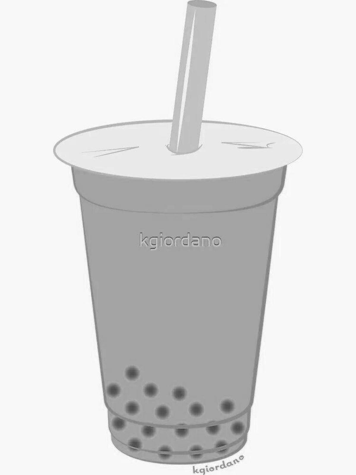 Lovely bubble tea coloring page