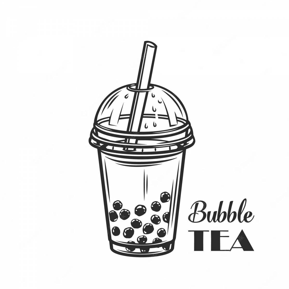 Увлекательная страница раскраски bubble tea