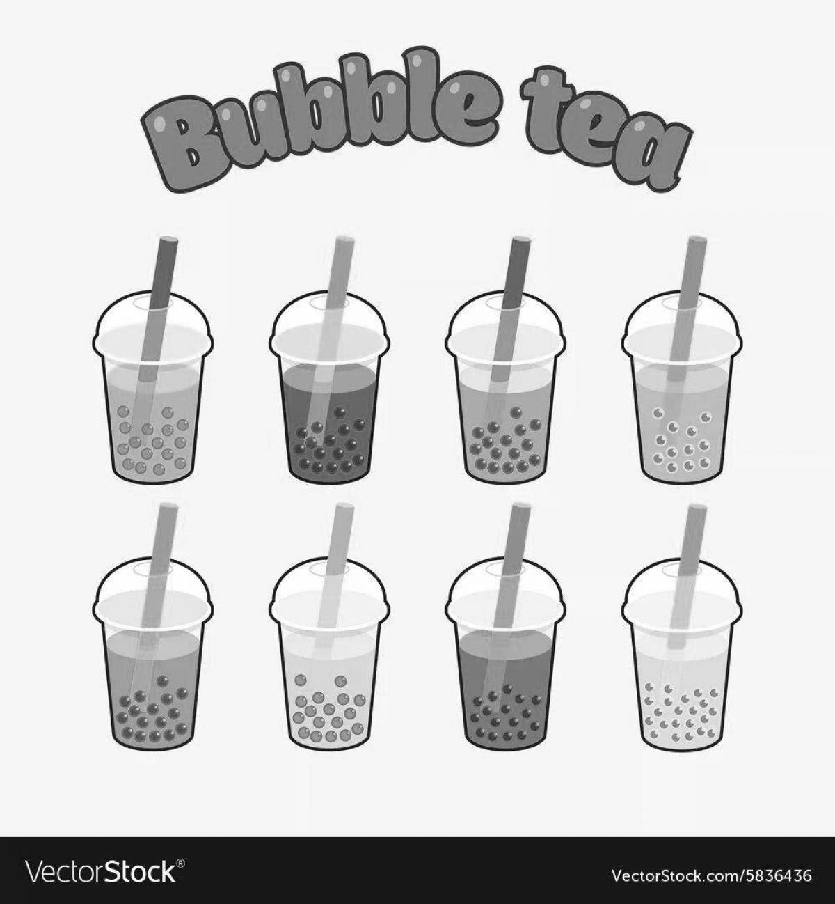 Bubble tea relaxing coloring page