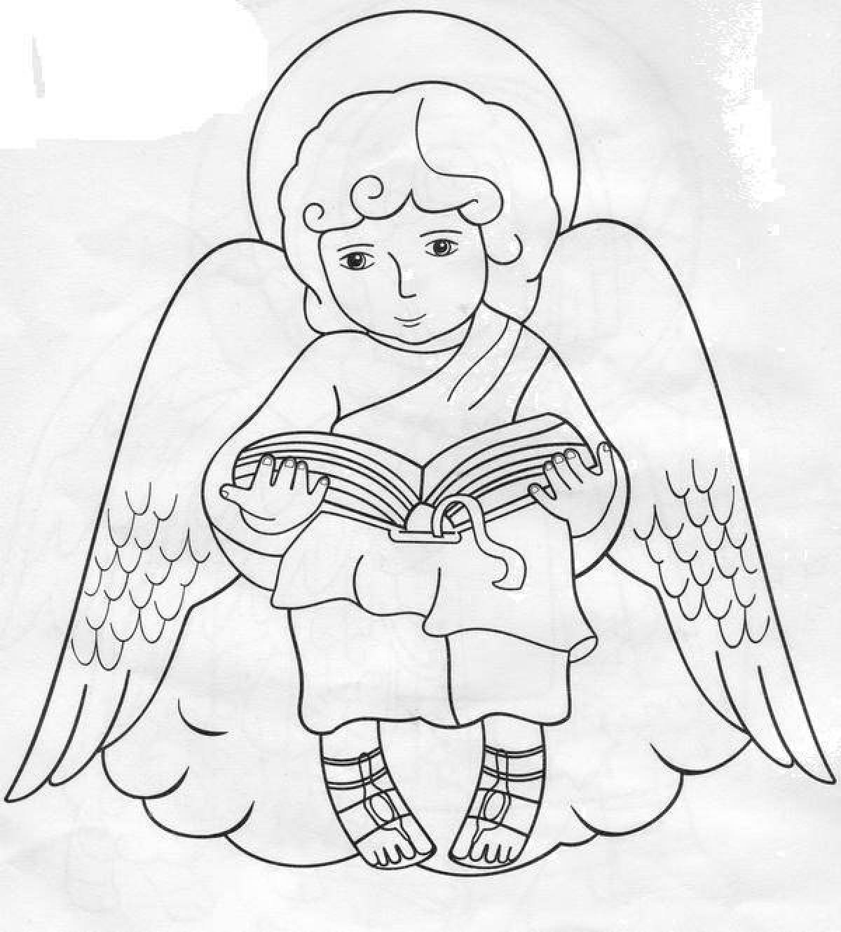 Coloring majestic guardian angel