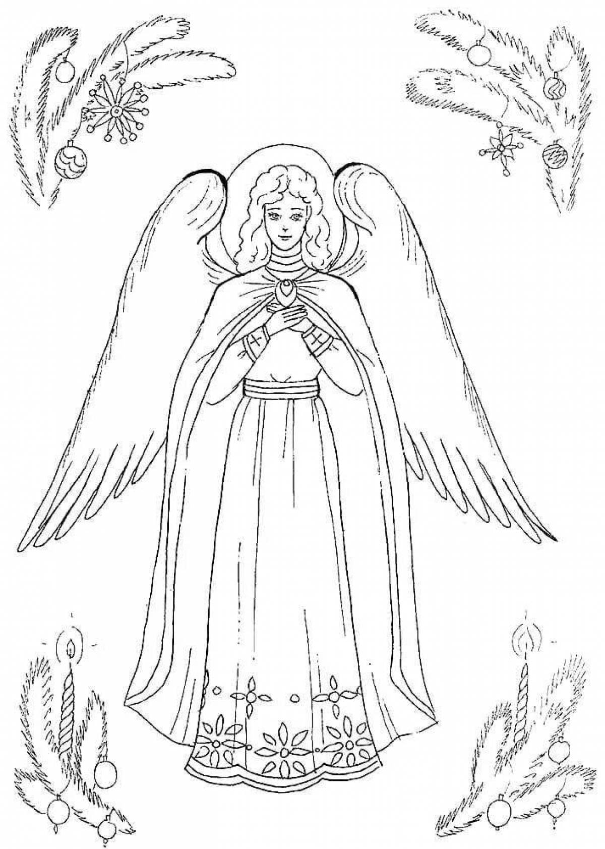 Gorgeous guardian angel coloring page