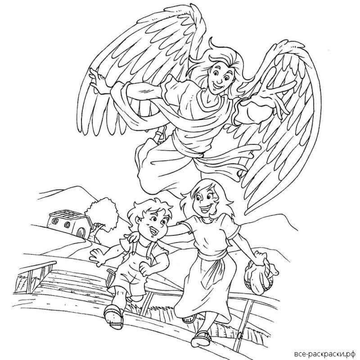 Coloring great guardian angel