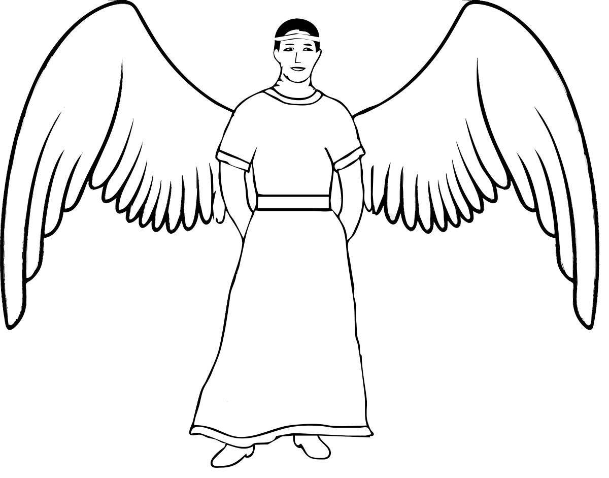 Glitter guardian angel coloring page