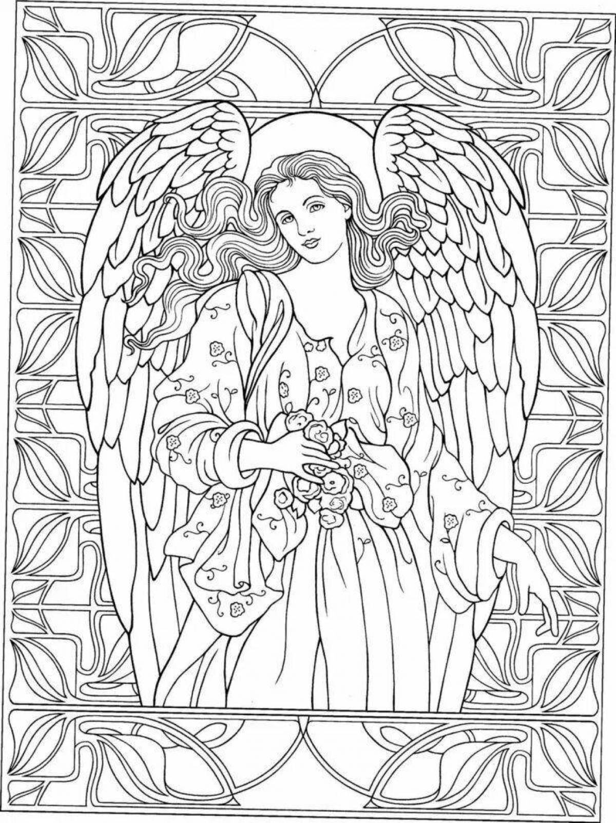 Guardian angel glitter coloring