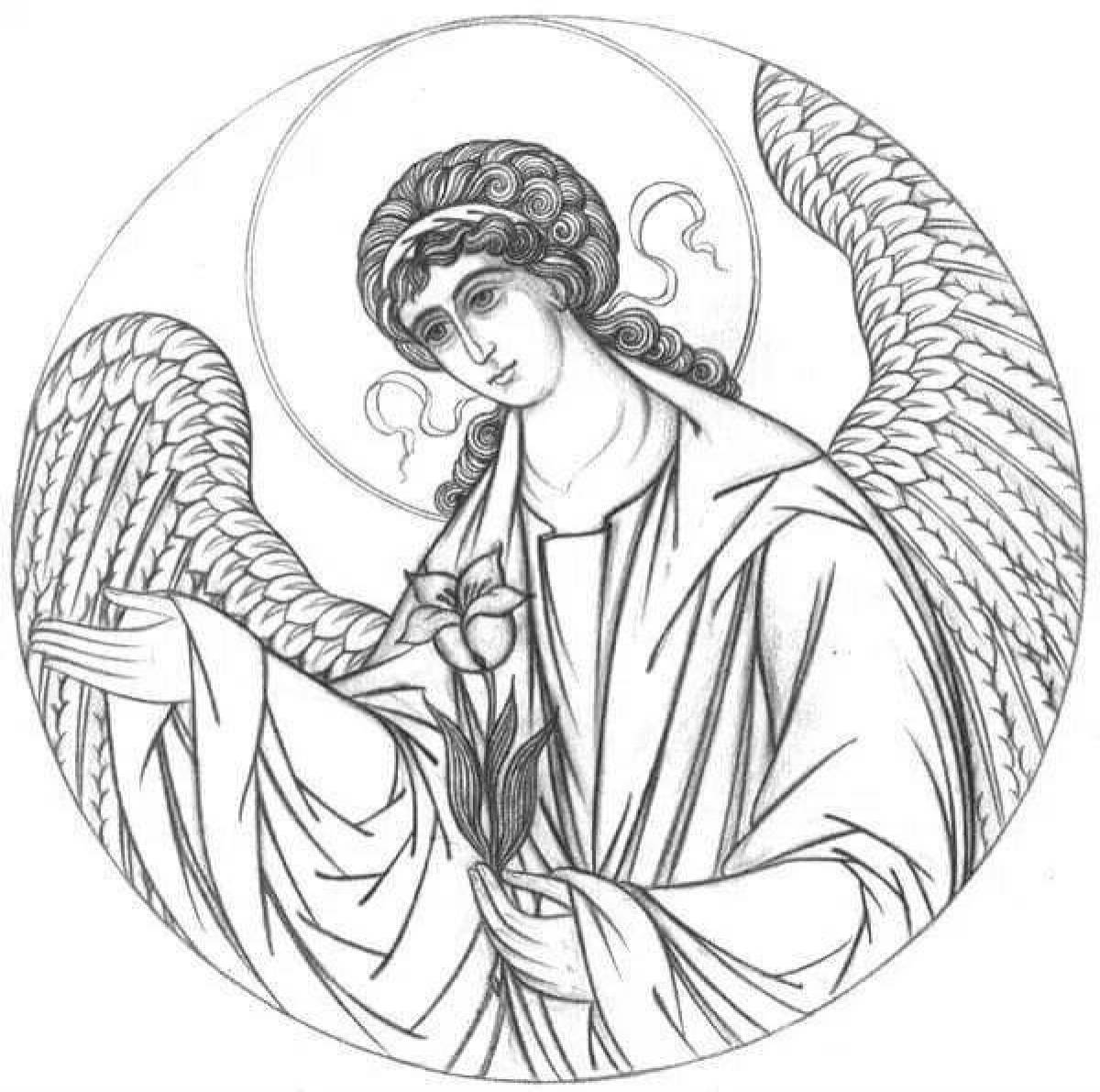 Coloring elegant guardian angel