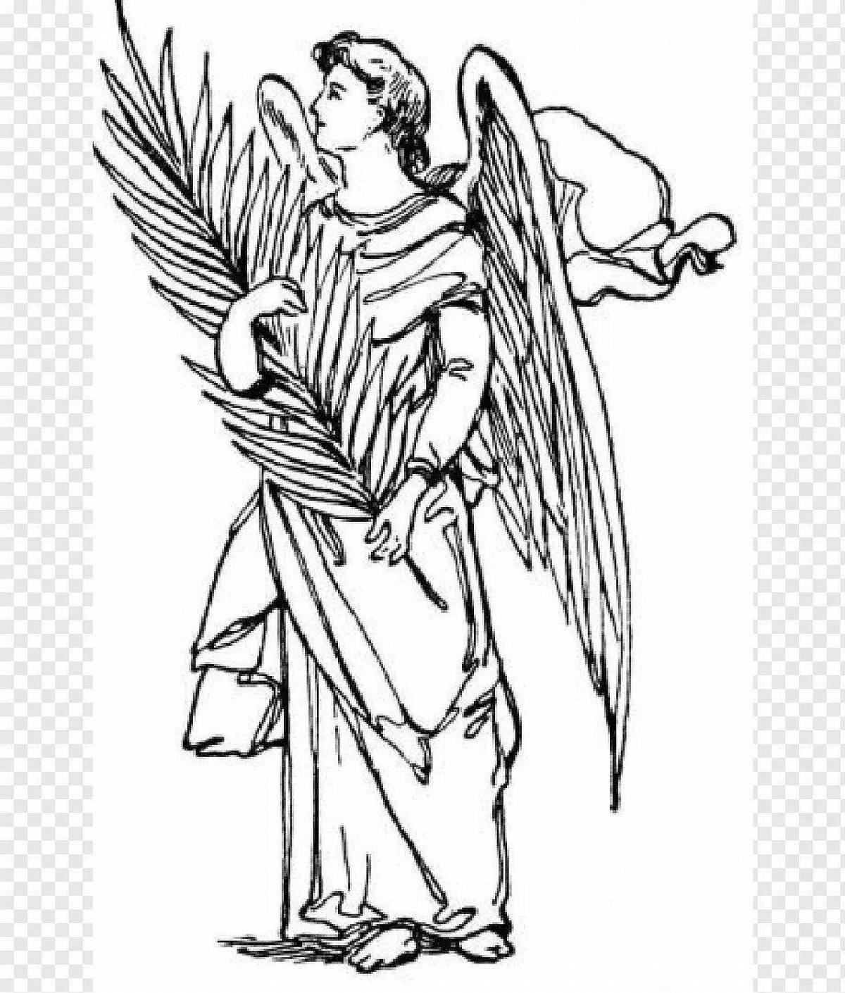 Exalted guardian angel coloring page