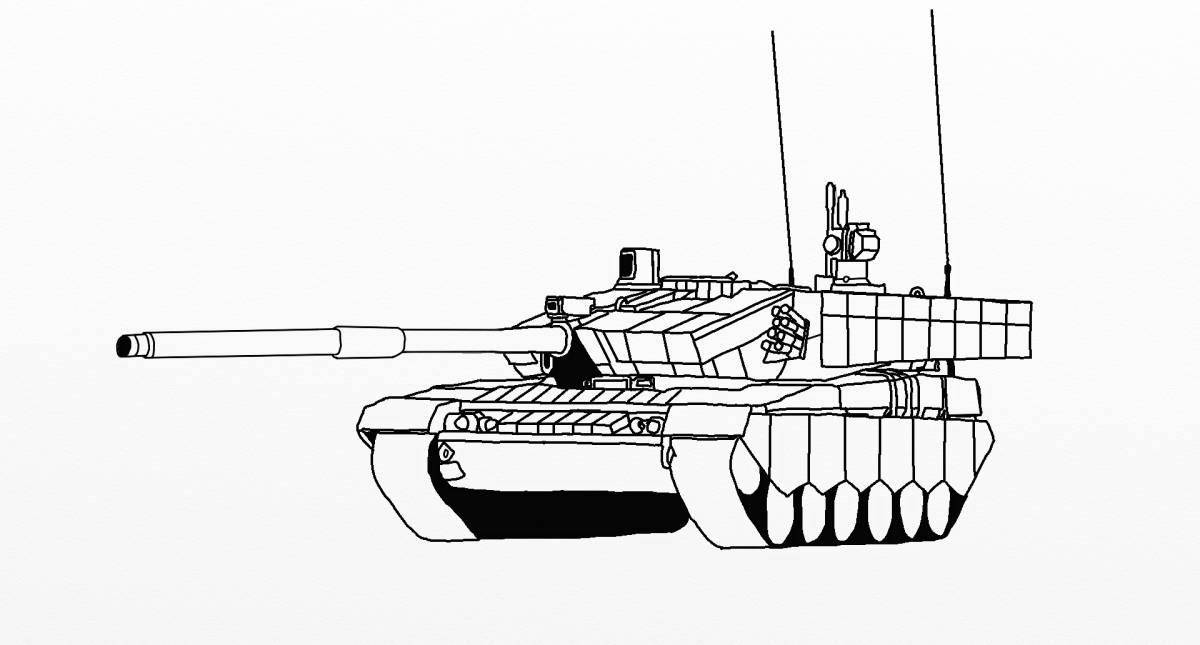 Colorful armata tank coloring page