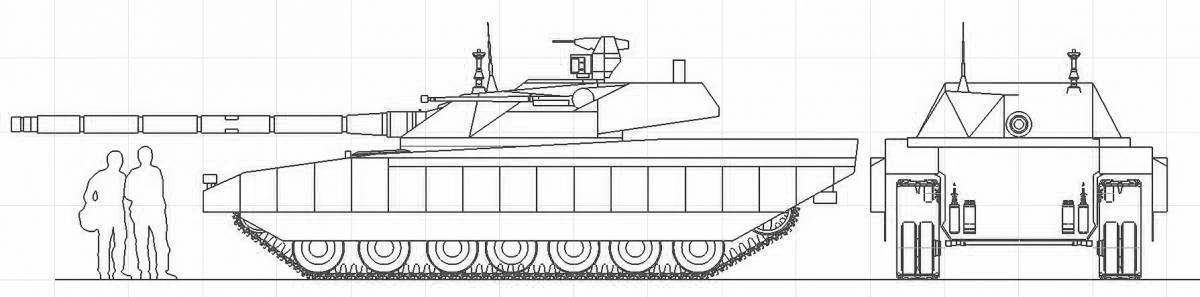 Coloring book daring armata tank