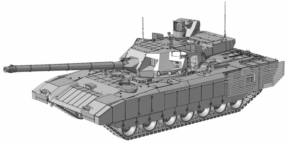 Intricate armata tank coloring page