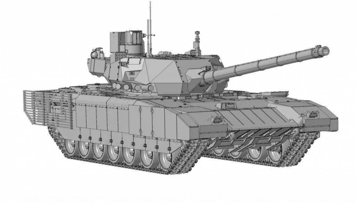 Coloring book outstanding armata tank