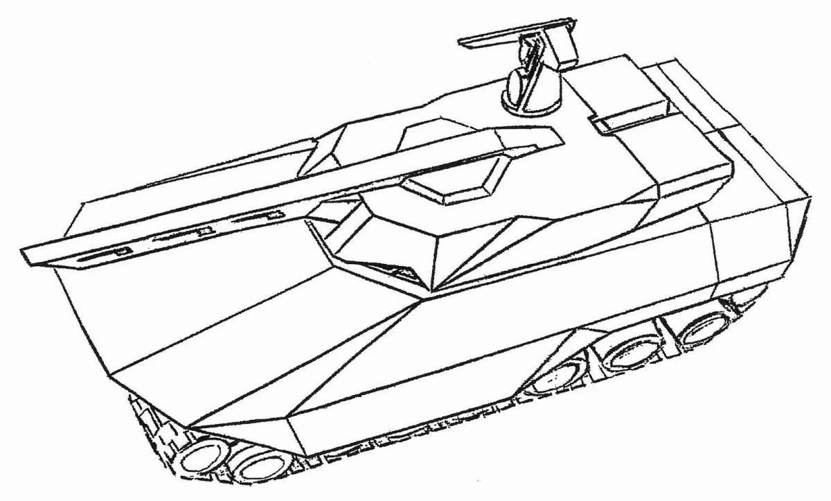 Раскраска сказочный танк армата
