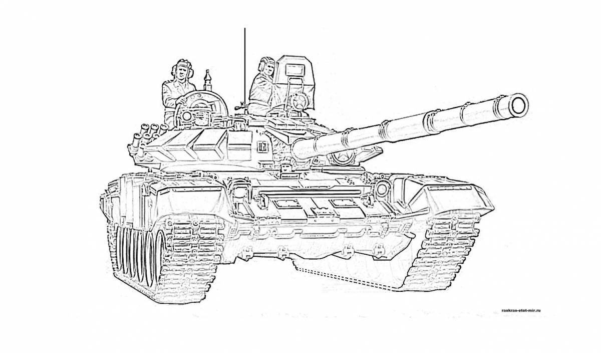 Coloring page majestic armata tank