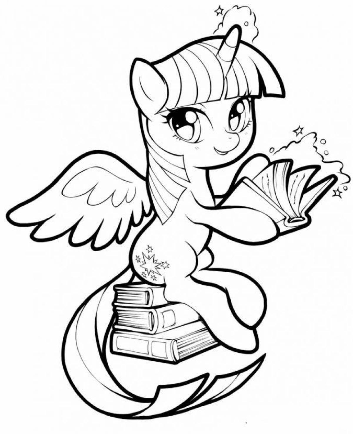 Coloring book cheerful twilight sparkle