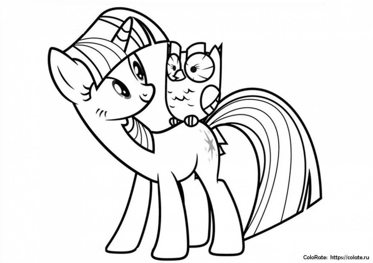 Blissful twilight sparkle coloring page