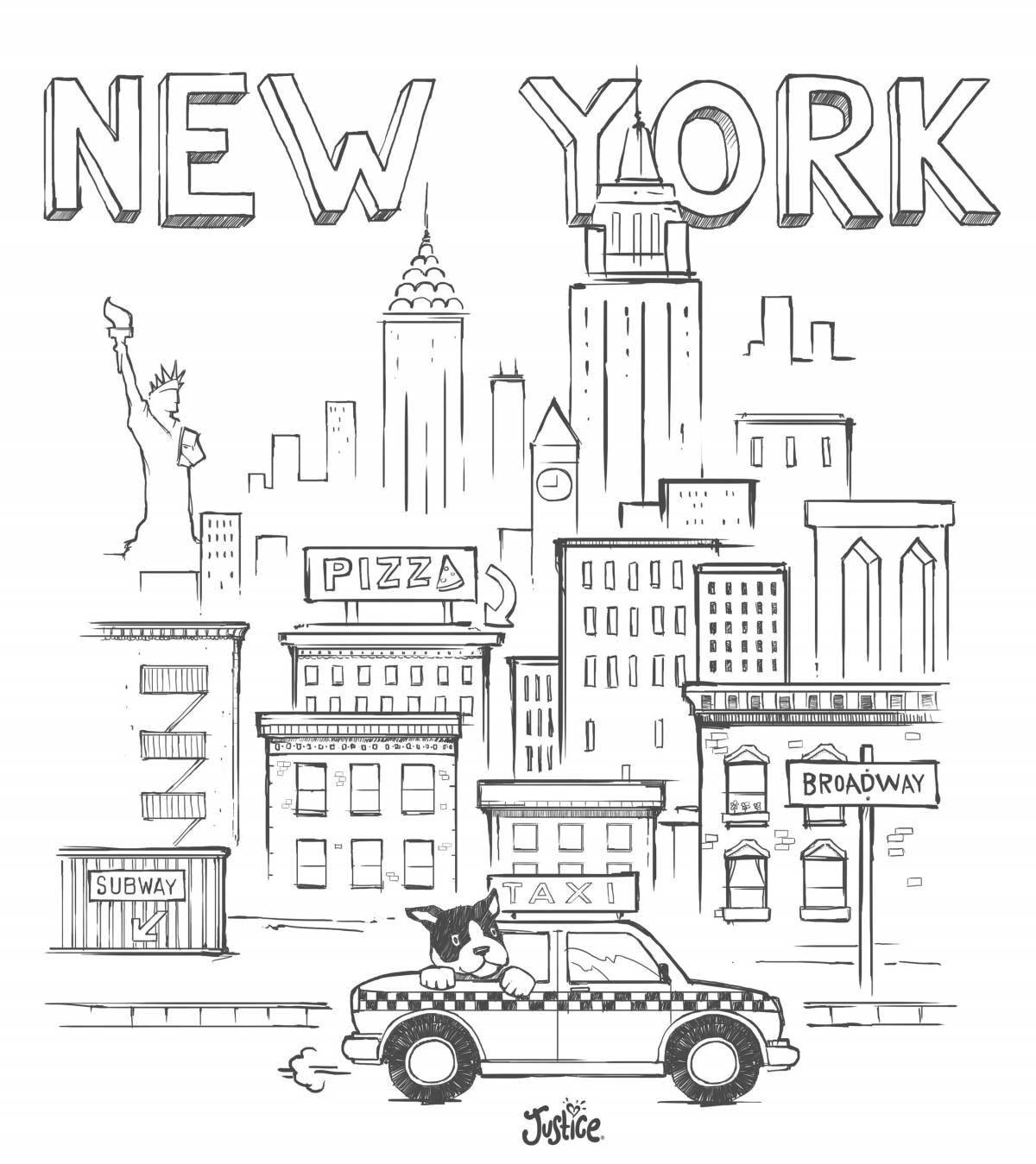 New york beautiful coloring book