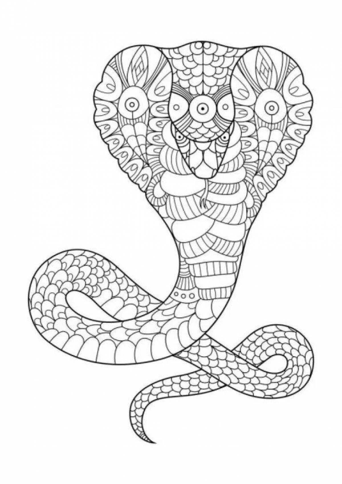 Очаровательная раскраска змея антистресс