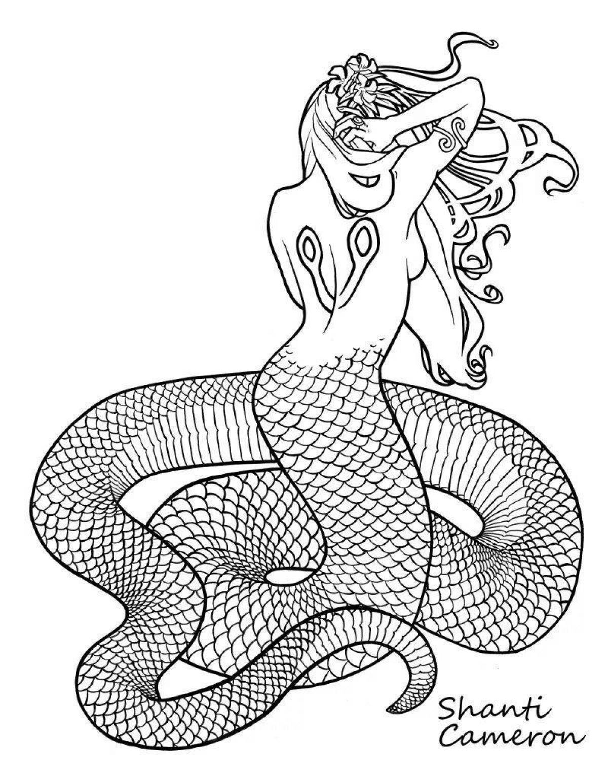 Изысканная раскраска змея антистресс