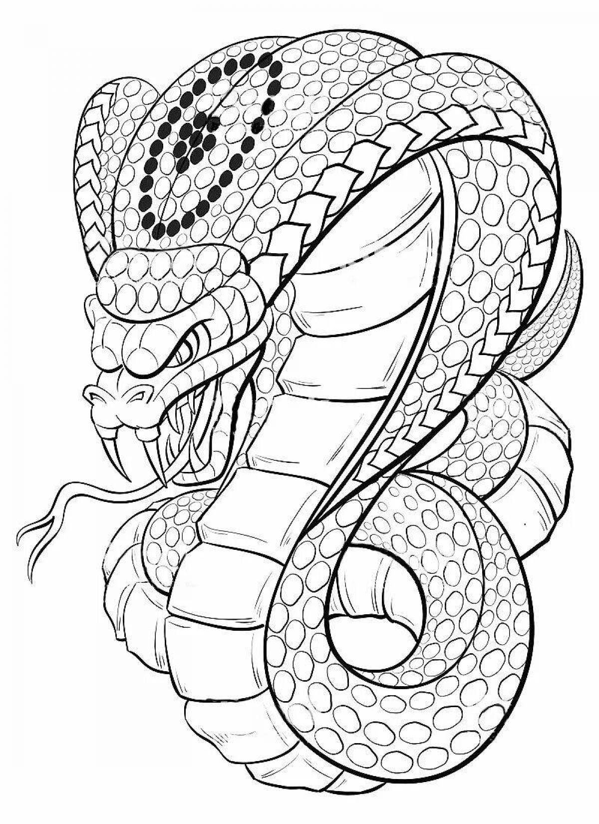 Грациозная раскраска змея антистресс