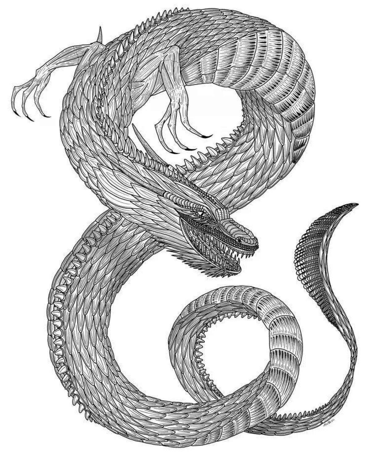 Гипнотическая раскраска змея антистресс