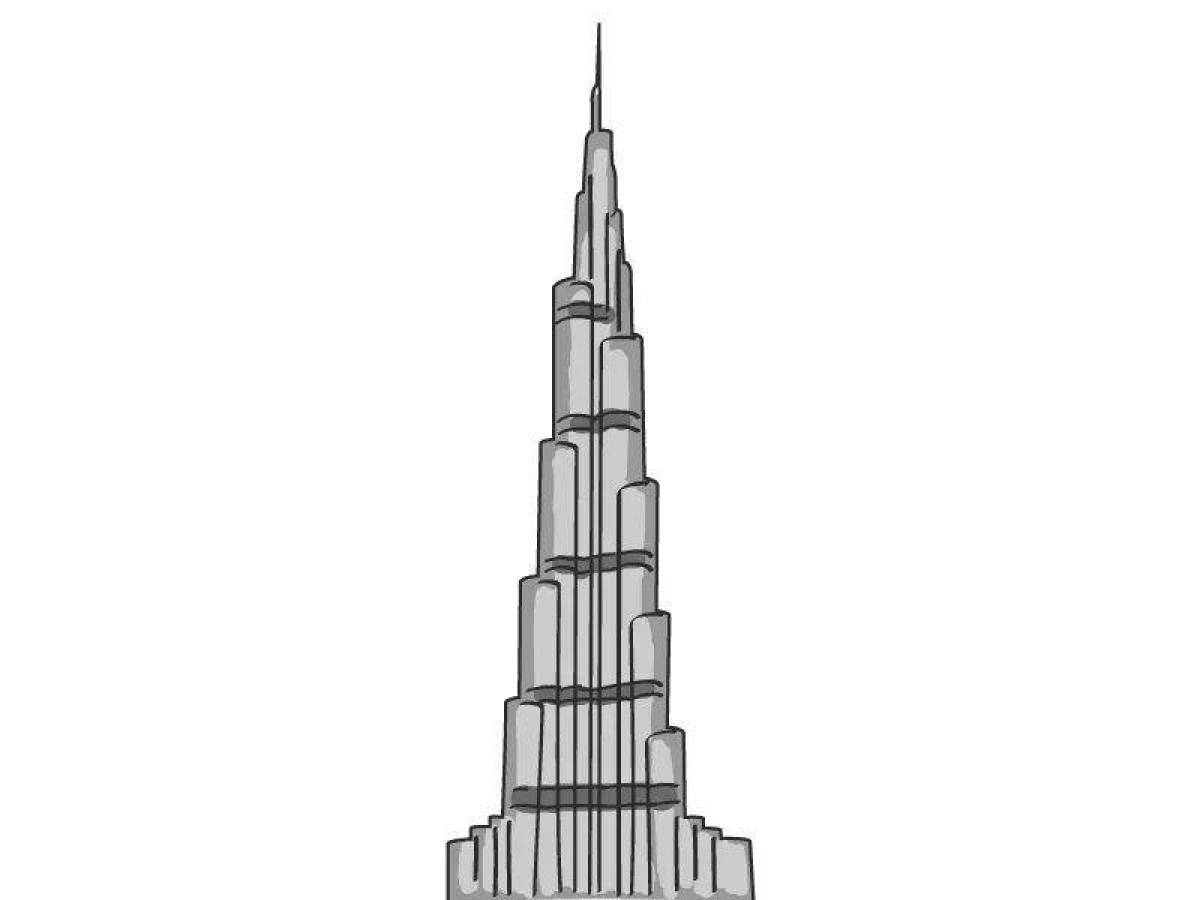 Big burj khalifa coloring page