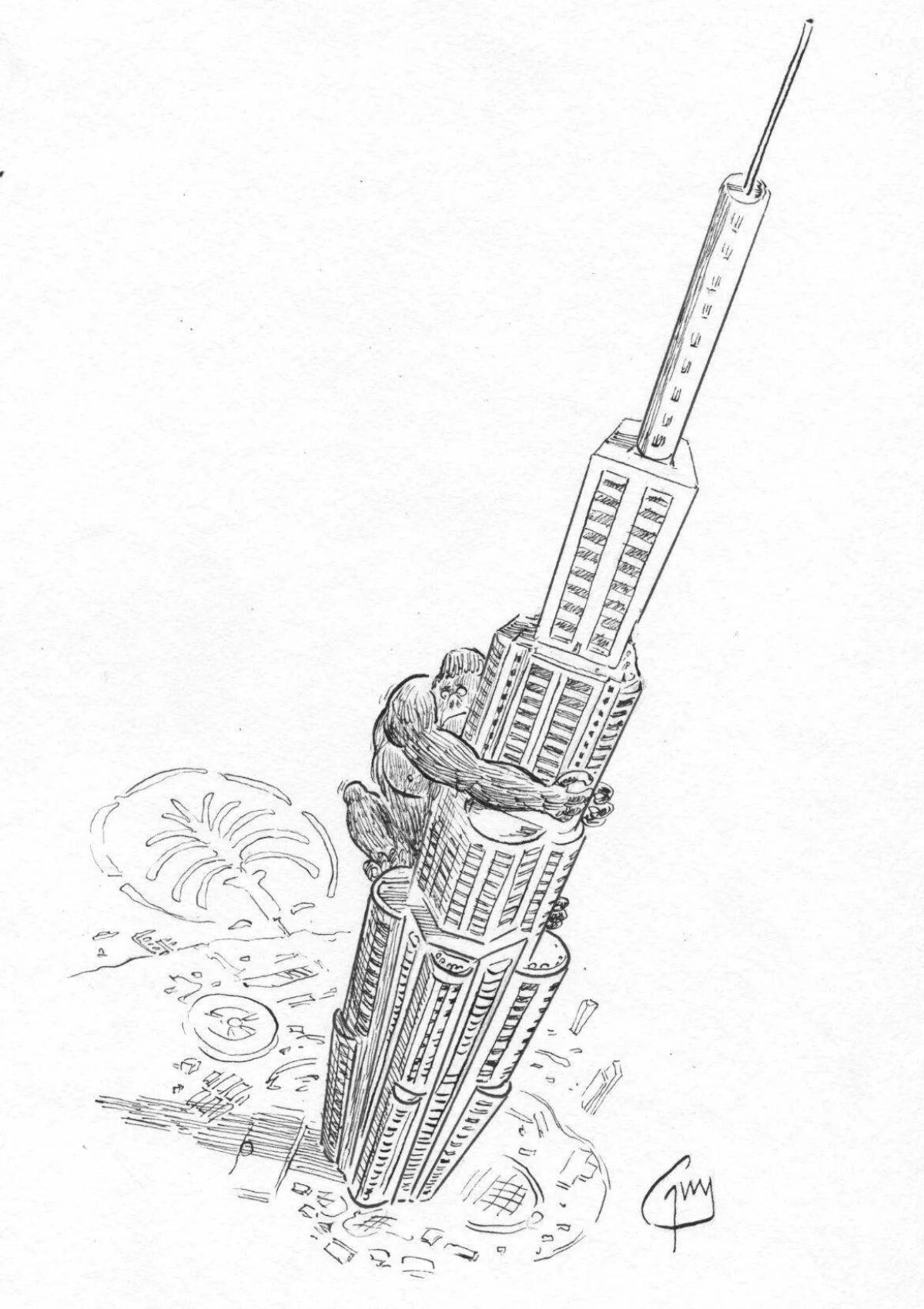 Яркая раскраска бурдж-халифа