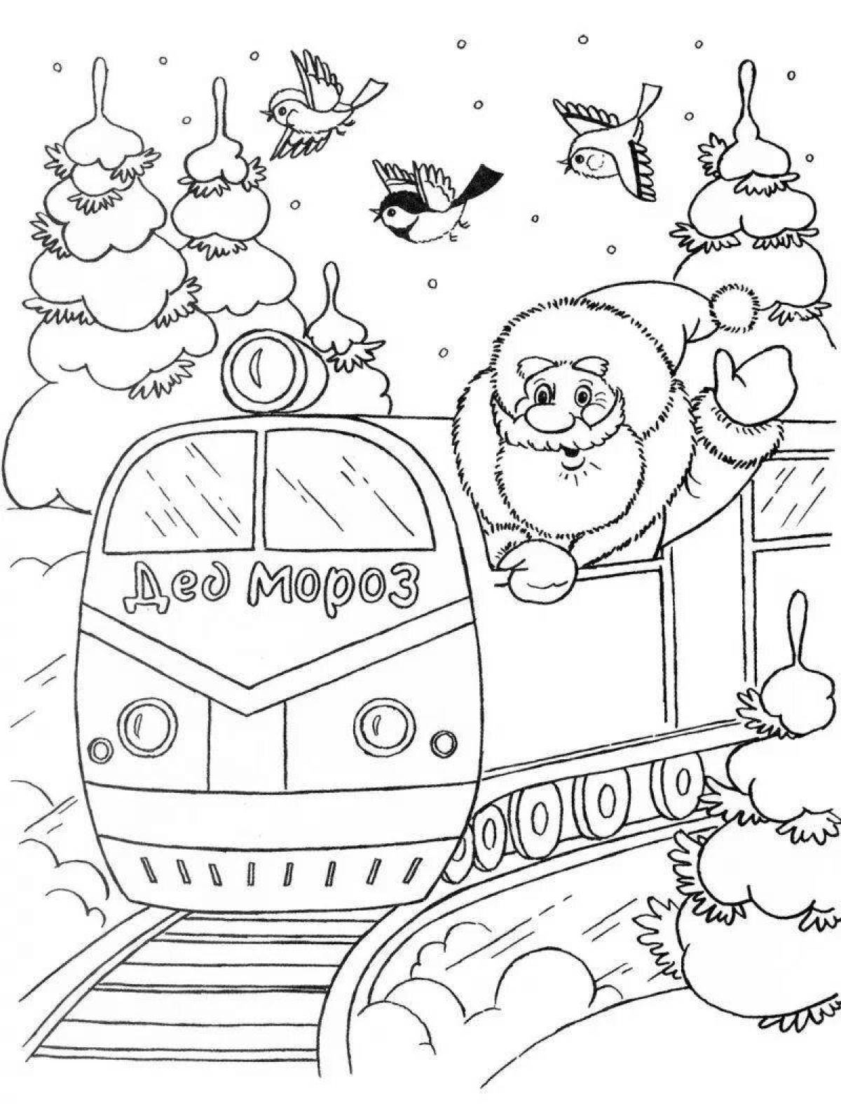 Merry Christmas car coloring page