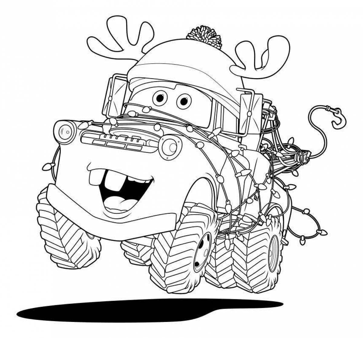 Merry Christmas car coloring