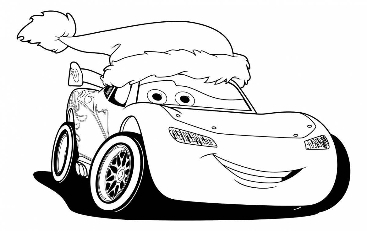 Gorgeous Christmas car coloring