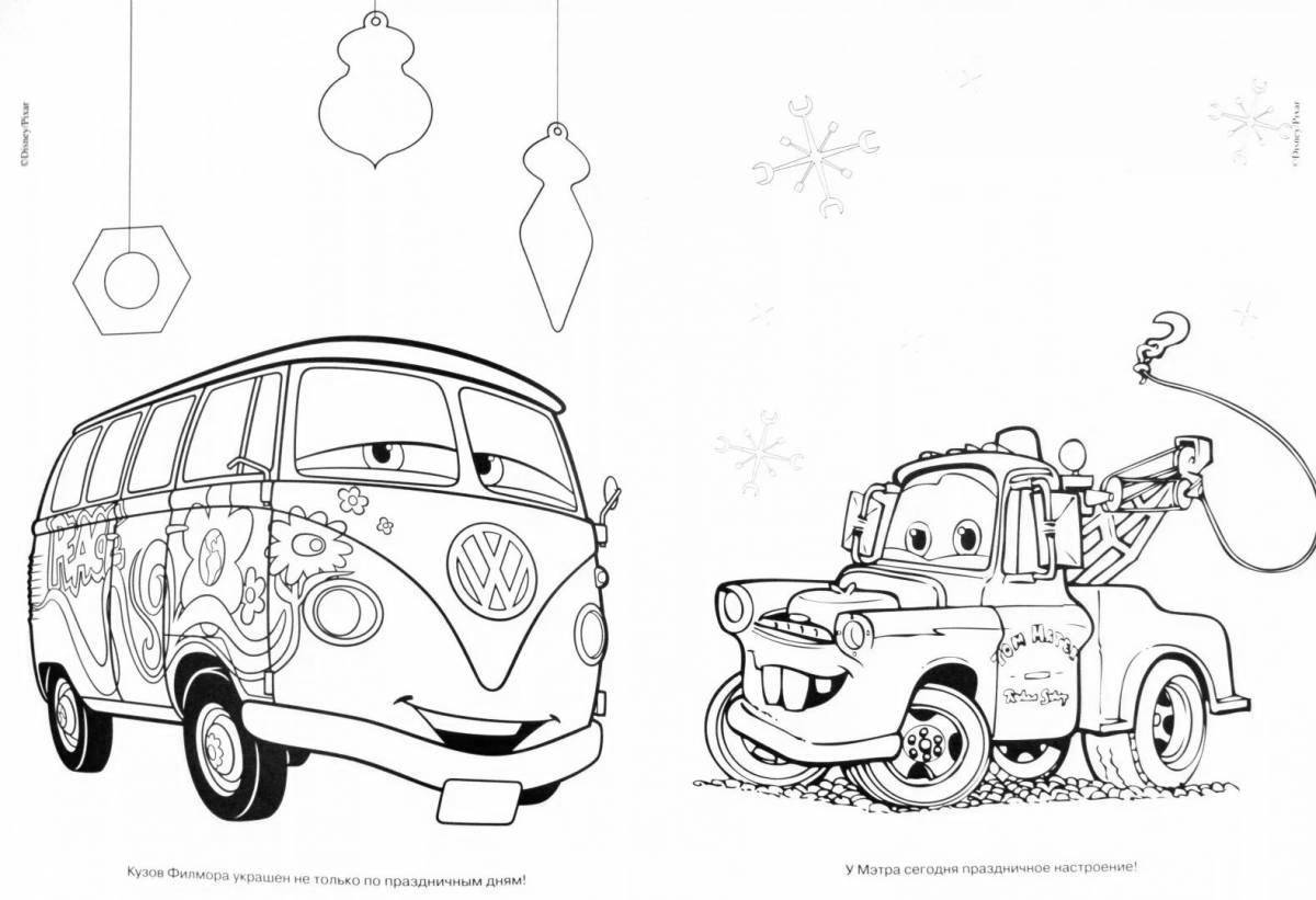 Funny christmas car coloring book