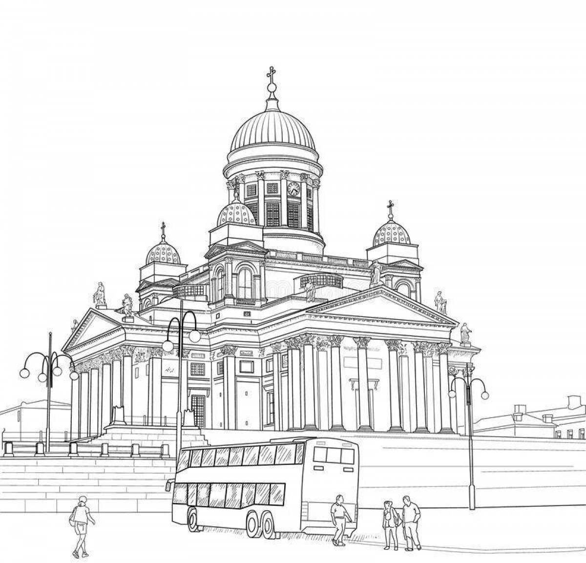 Coloring book big St. Isaac's Cathedral
