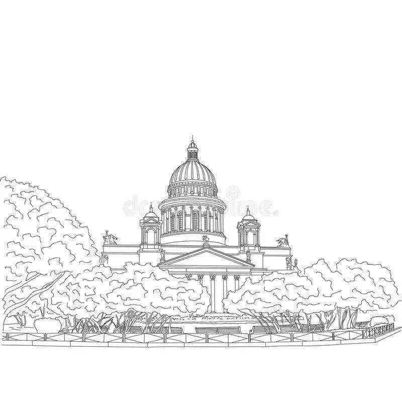 Brilliant St. Isaac's Cathedral coloring book