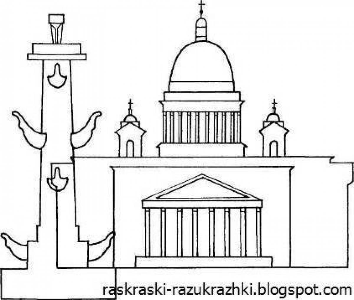 Coloring page magnanimous St. Isaac's Cathedral