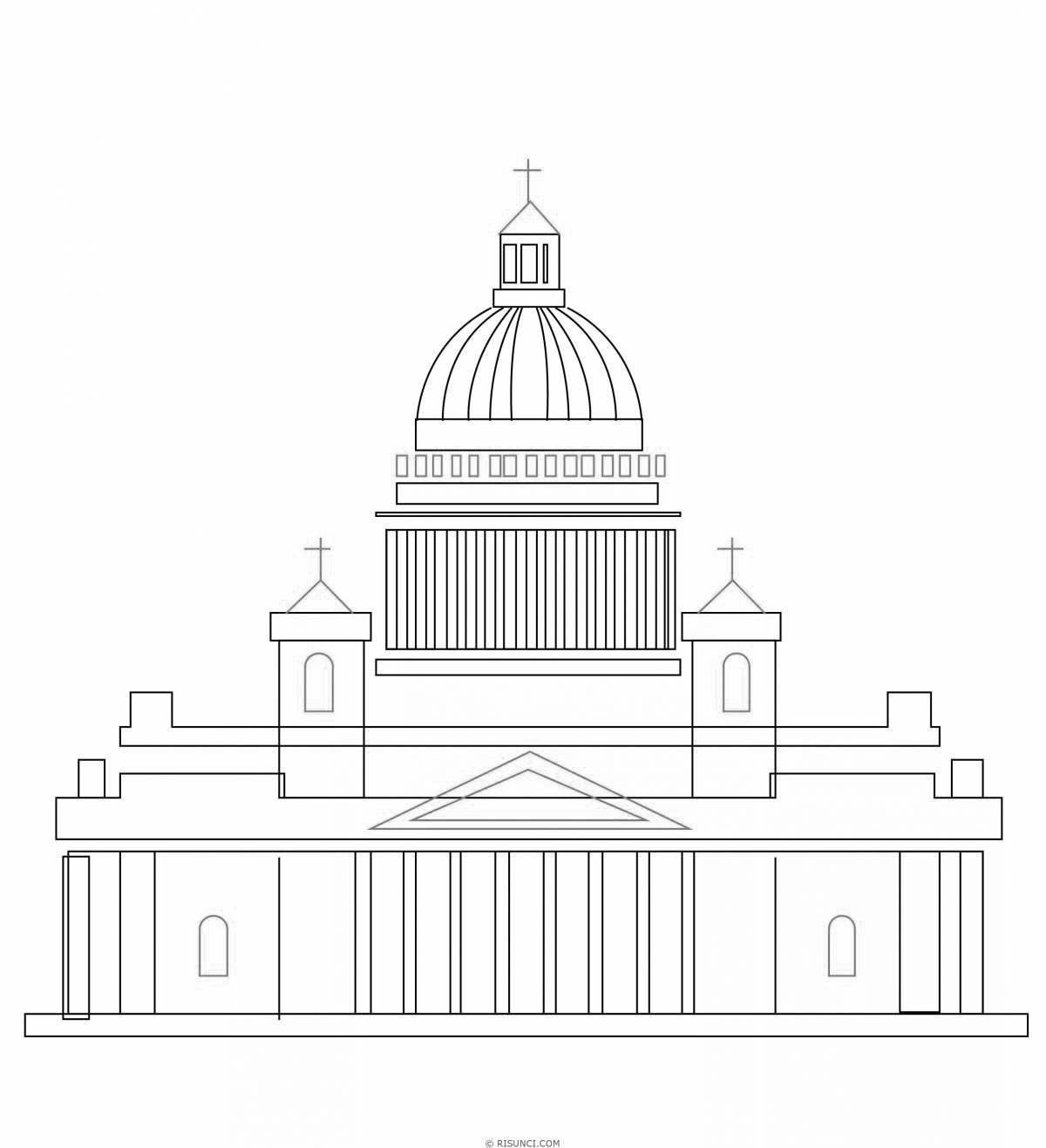 Раскраска монументальный исаакиевский собор
