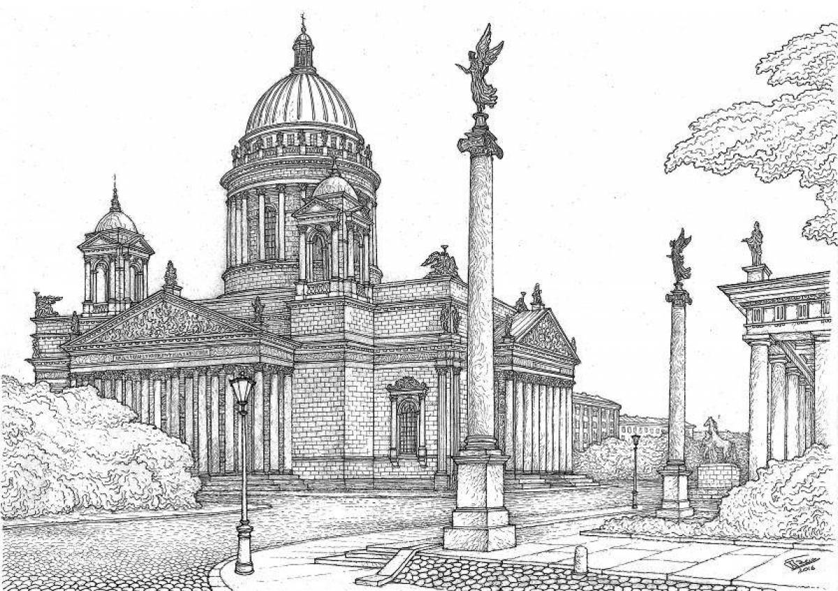 Coloring of the royal St. Isaac's Cathedral