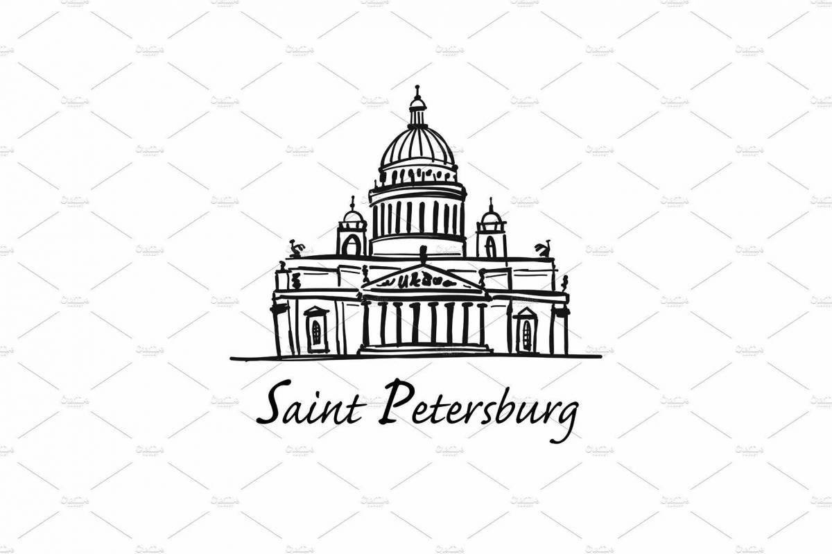 Coloring page glamorous St. Isaac's Cathedral