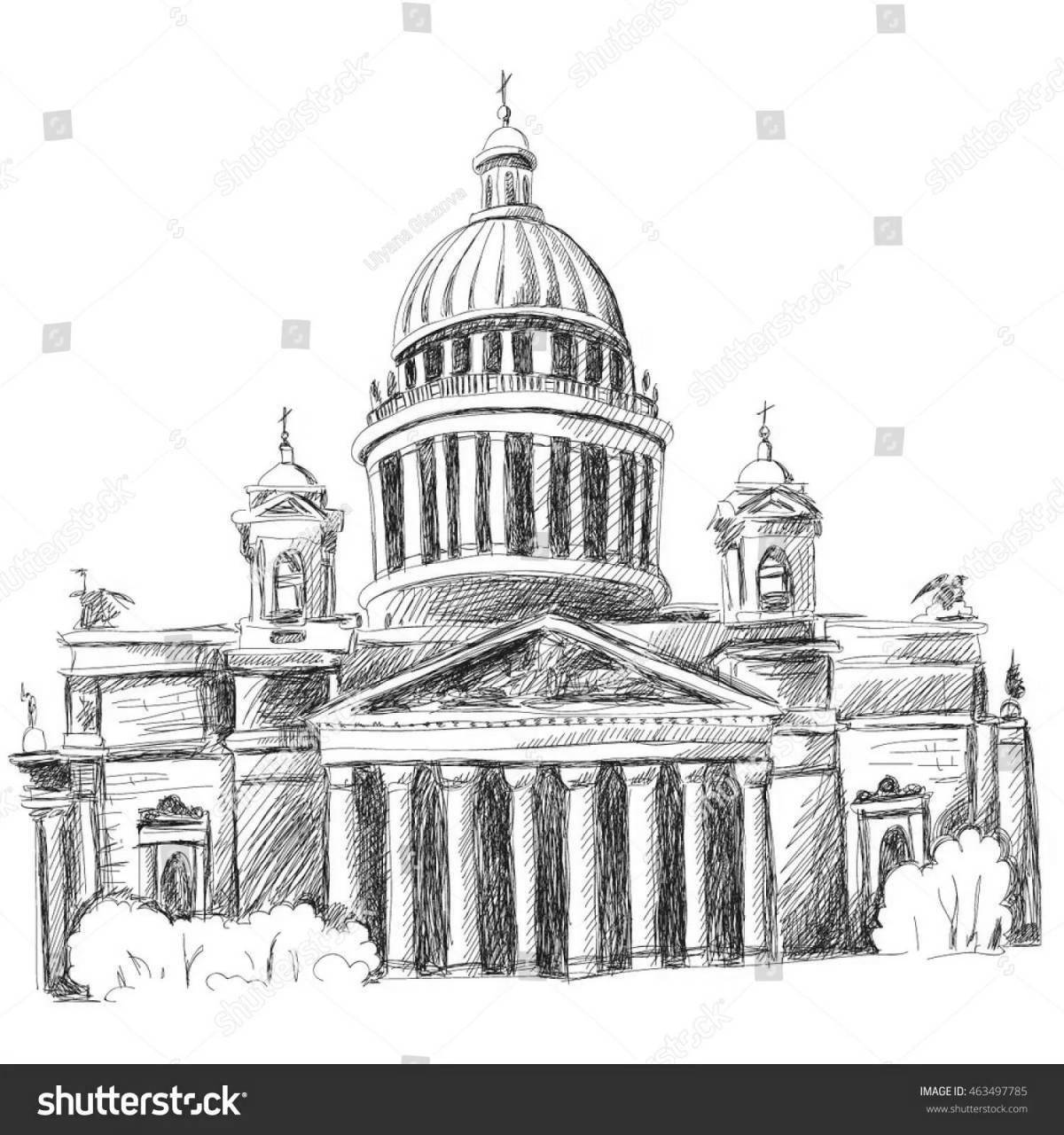 Colouring St. Isaac's Cathedral in the radiance