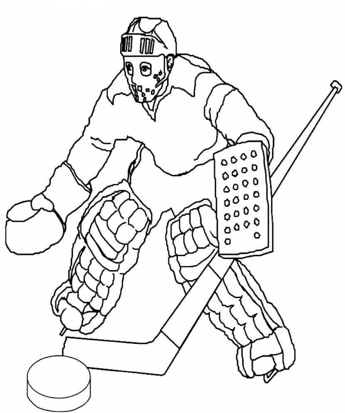 Страница раскраски «хоккейный вратарь»