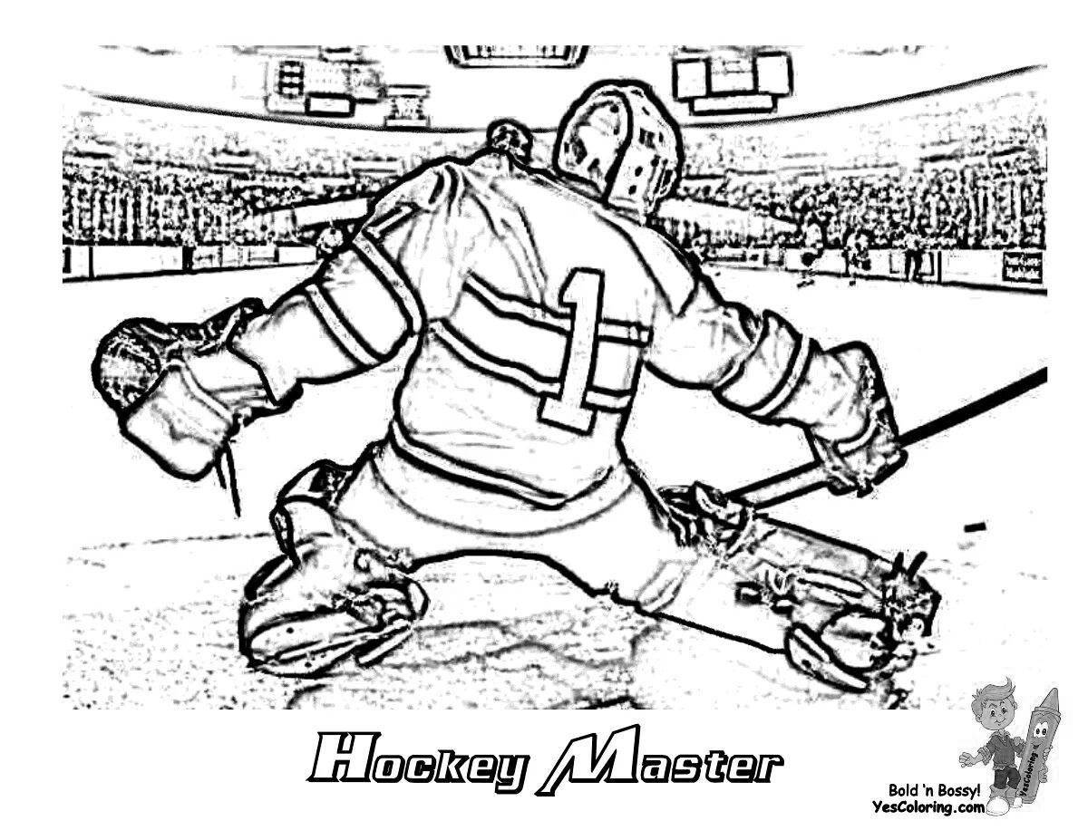 Раскраска сказочный хоккейный вратарь