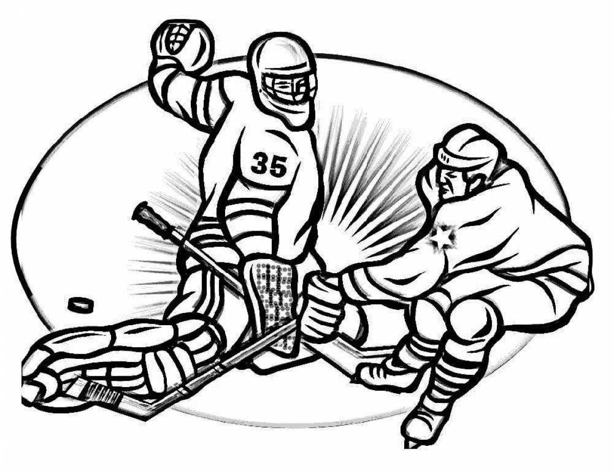 Impressive hockey goalie coloring page