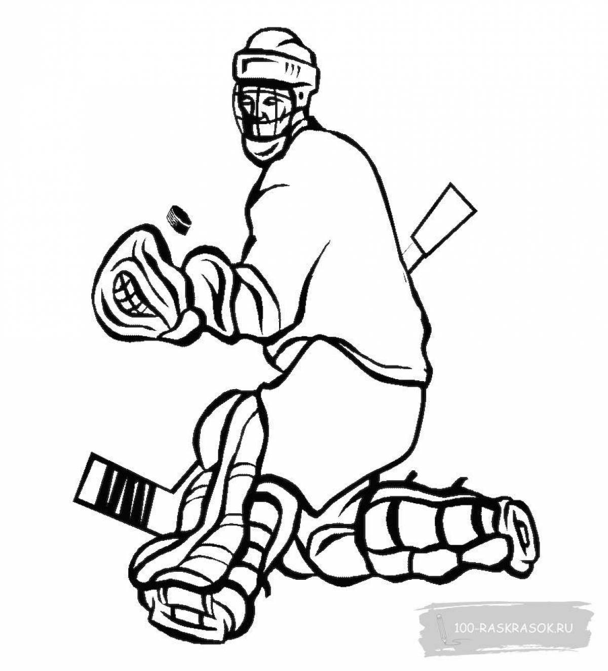 Coloring page wonderful hockey goalie