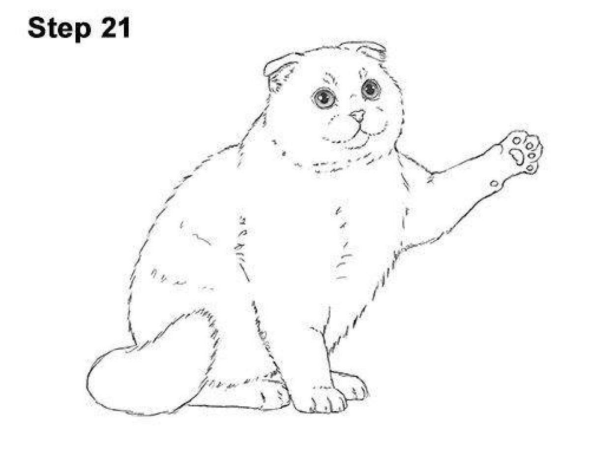 Coloring page happy lop-eared cat