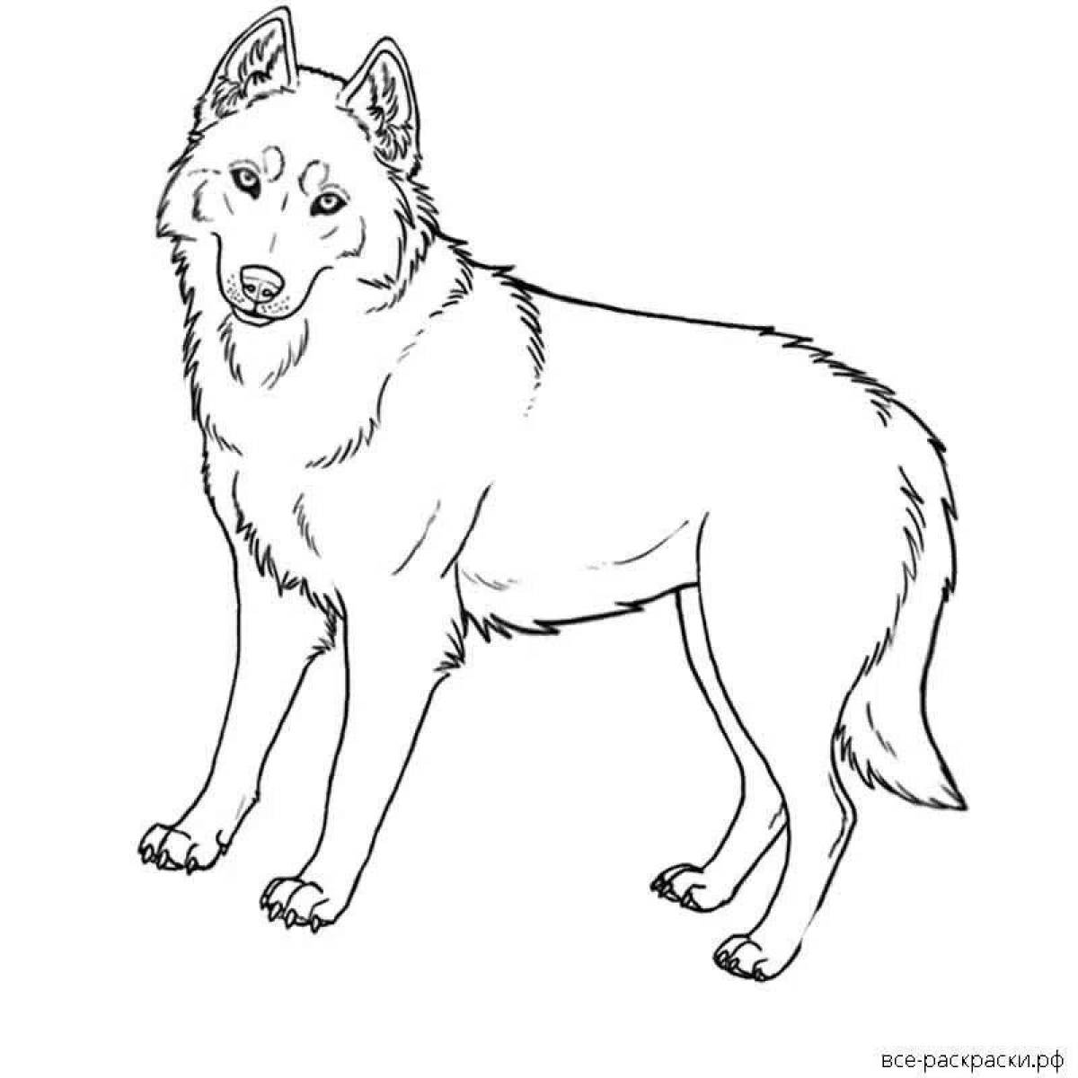 Adorable Husky Puppy Coloring Page
